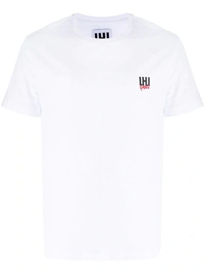 Les Hommes Urban Crew Neck Logo Printed T-shirt In White