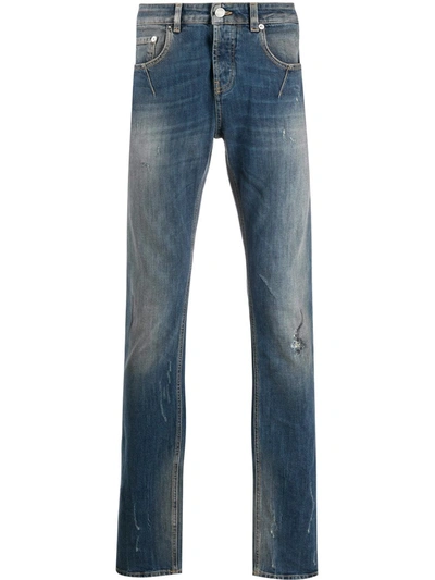 Les Hommes Urban Low Rise Skinny Jeans In Blue