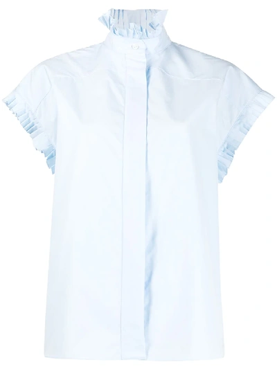 Alexandre Vauthier Ruffle Trim Shirt In Blue