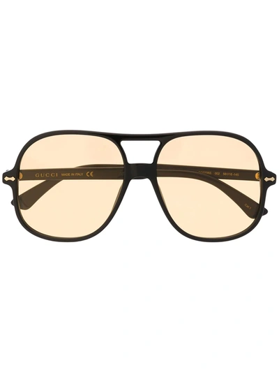 Gucci Gg0706s Navigator-frame Sunglasses In Black