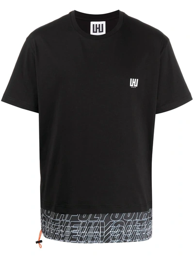 Les Hommes Urban Layered Crew Neck T-shirt In Black