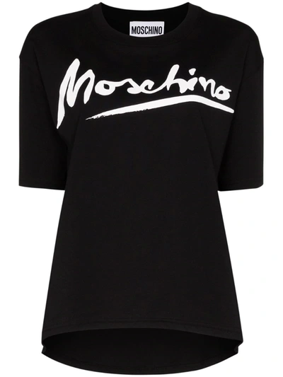 Moschino Signature Logo Print T-shirt In White