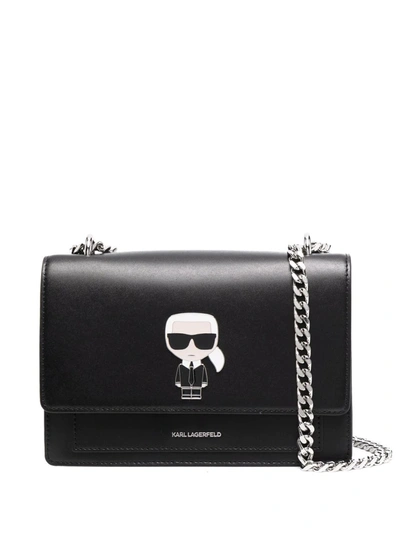 Karl Lagerfeld K/ikonik Metal Logo Bag In Black