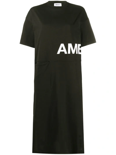 Ambush Long Dress In Black Cotton In Black,white