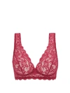 Hanro Luxury Moments Lace Wireless Bra In Barberry 1463