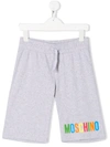 Moschino Kids' Logo Printed Track Shorts In Grey