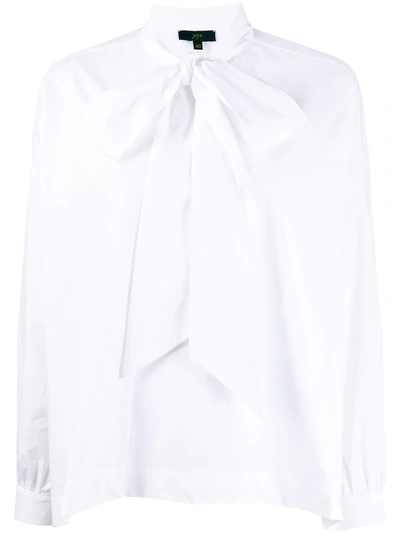 Jejia Pussybow-collar Cotton Blouse In White