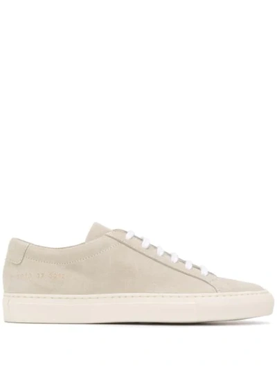 Common Projects Textured Stitch Detail Lace-up Sneakers In Neutrals