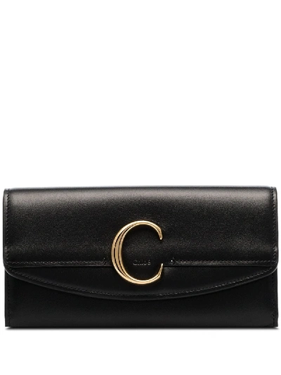 Chloé C Logo Wallet In 黑色