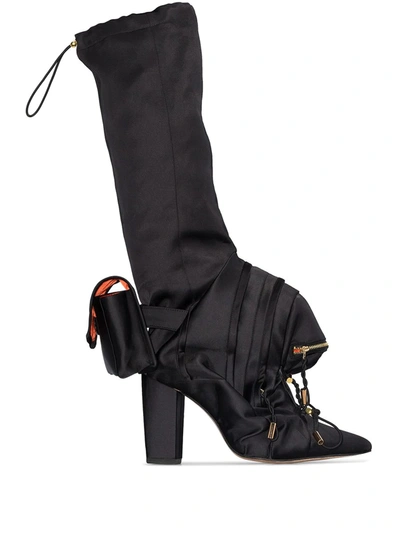 Christian Stone Black Duffle Backpack 110 Knee-high Boots