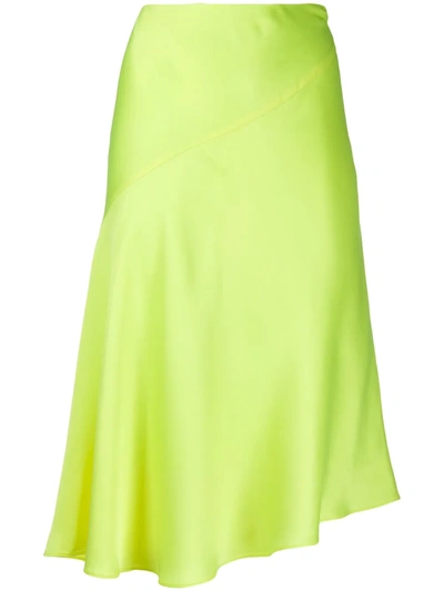 Helmut Lang Women's Asymmetric Satin Skirt In Yellow