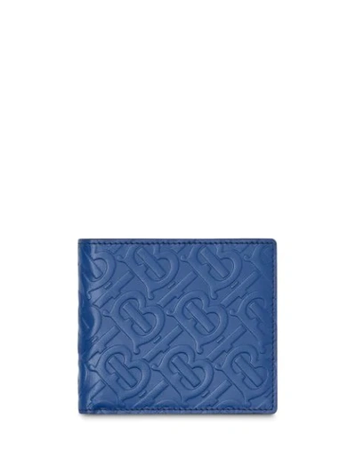 Burberry Monogram Pattern Bi-fold Wallet In Blue