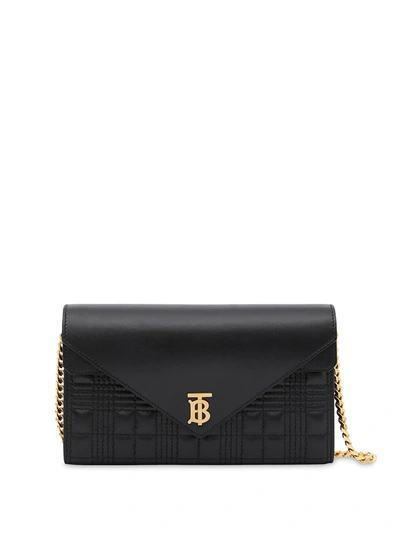 Burberry Quilted Wallet-on-chain In Black