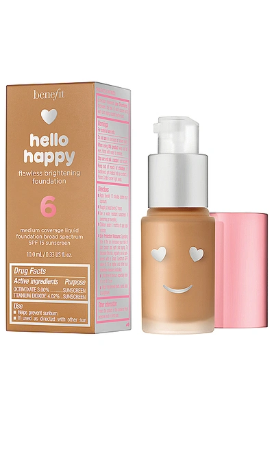 Benefit Cosmetics Mini Hello Happy Flawless Brightening Liquid Foundation In 06 Medium Warm