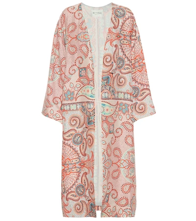 Etro Light Paisley Print Silk Coat In Multicolor