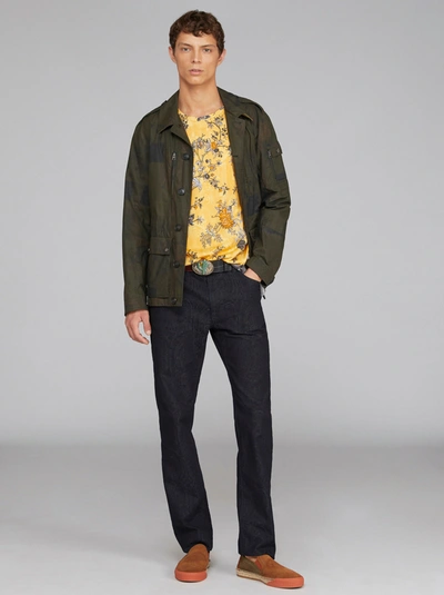 Etro Paisley Jacquard Jeans In Navy Blue