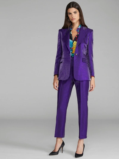 Etro Linen Tailored Jacket In Purple