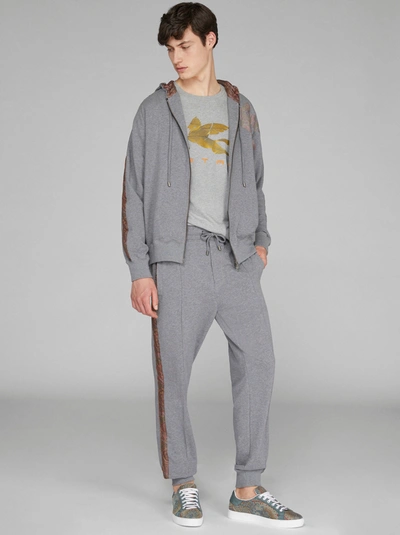 Etro Jogging Trousers With Paisley Details In Gray