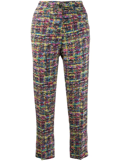 Etro Bouclé Print Tailored Trousers In Purple