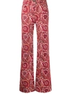 Etro Flared Jeans With Paisley Patterns In Red