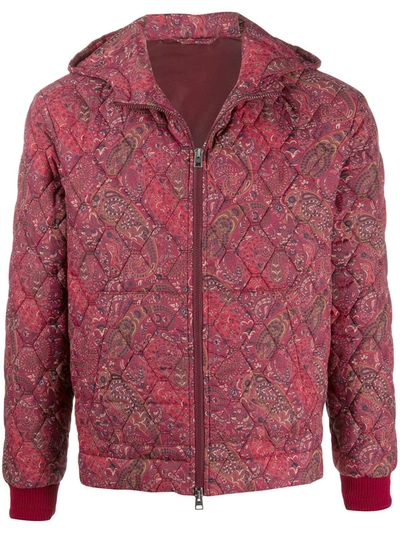 Etro Paisley Pattern Nylon Jacket In Red
