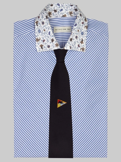 Etro Tie With Pegaso In Navy Blue