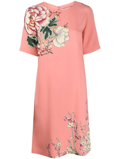 Etro Floral-print Crepe Dress In Pink