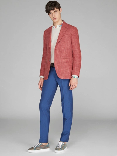 Etro Wool Blend Tailored Jacket In Red