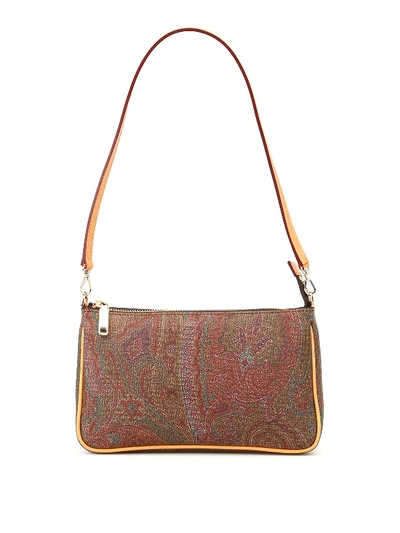 Etro Paisley Mini Bag With Leather Details In Light Brown