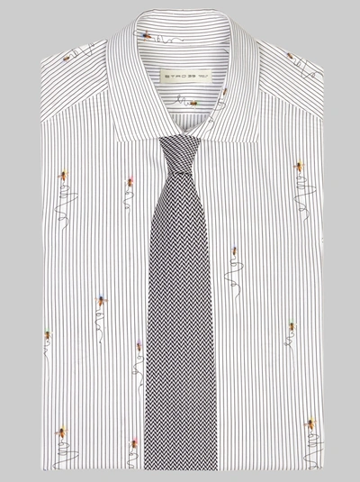 Etro Jacquard Tie In Gray