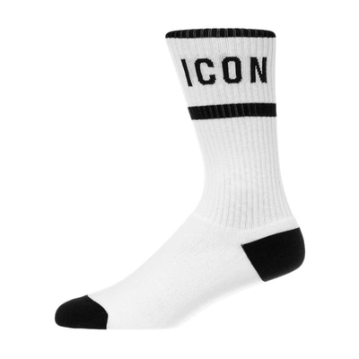 Dsquared2 Socks Icon In White