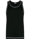 Dolce & Gabbana Men's Jersey Tank Top W/ Contrast Stitching In Black