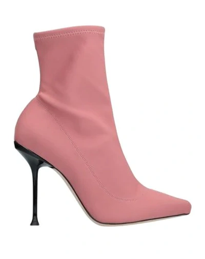 Sergio Rossi Ankle Boots In Pastel Pink