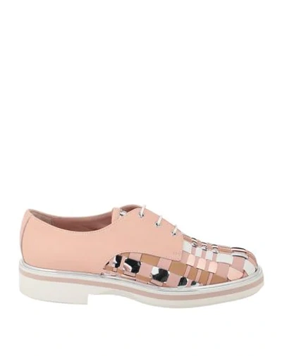 Pollini Laced Shoes In Pale Pink