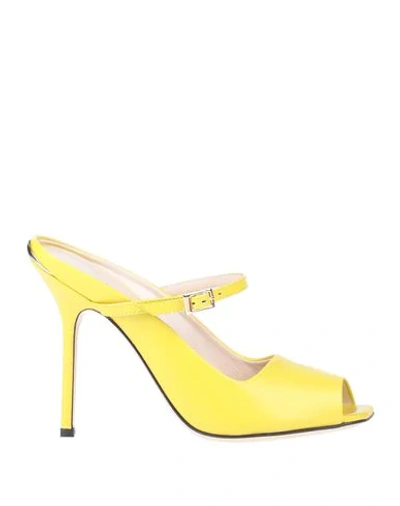 Pollini Sandals In Yellow