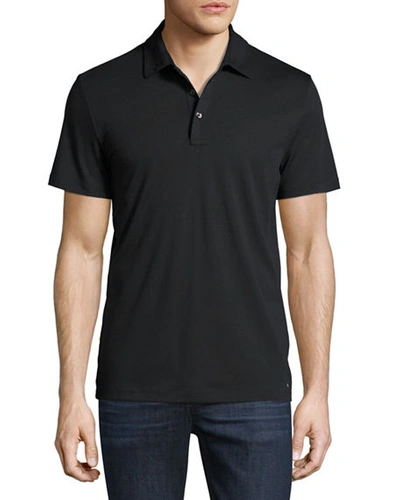 Michael Kors Mk Sleek Cotton Polo Shirt In Black