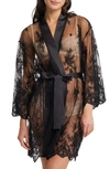 Rya Collection Darling Lace Coverup Robe In Black