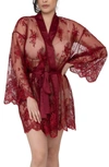 Rya Collection Darling Lace Coverup Robe In Sangria