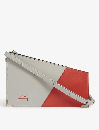 A-cold-wall* Corbusier Leather Clutch Bag In Grey Violet