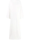 Saint Laurent Caftan-style Long Dress In Craie