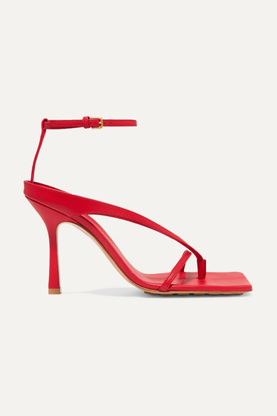 bottega veneta leather stretch toe heels