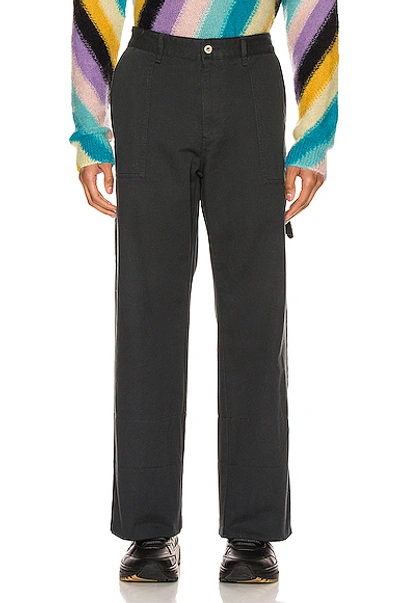 Loewe Turn Up Patch Pocket Trousers In Navy Blue