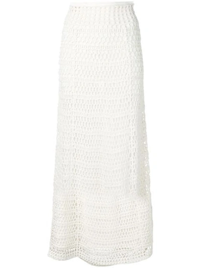 Theory Crocheted Cotton-blend Maxi Skirt In White