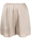 Vince Silk Satin Pull-on Shorts In Beige