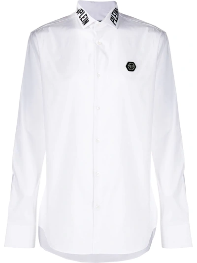 Philipp Plein Plein Star Long Sleeve Shirt In White