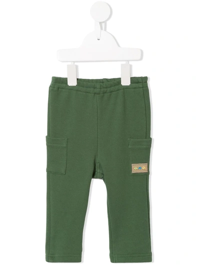 Familiar Babies' Woven Embroidered Leggings In Green