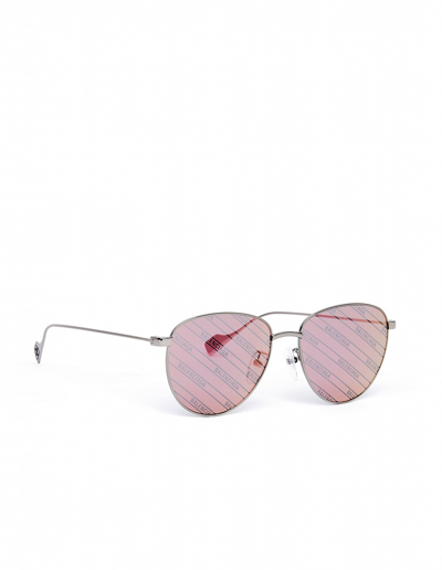Balenciaga Mirrored Logo Printed Invisible Sunglasses In Pink