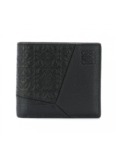 Loewe Puzzle Bifold Leather Wallet In Black