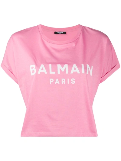 Balmain Graphic Print T-shirt In Pink