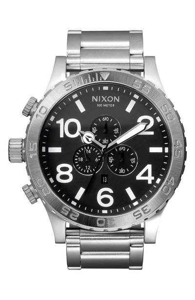 Nixon The 51-30 Chronograph Watch, 51 1/4mm In Silver/ Black/ Silver